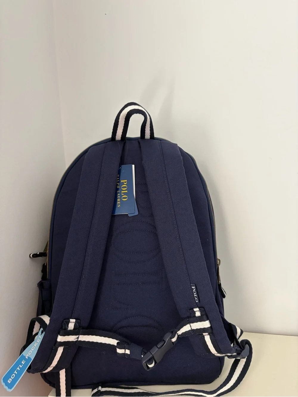 Polo Ralph Lauren American flag Pony Canvas Navy Backpack Laptop Sleeve